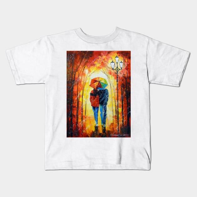 A bright walk together in the Park Kids T-Shirt by OLHADARCHUKART
